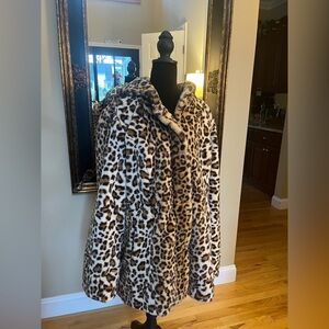 Dennis Basso Animal Print Teddy Jacket